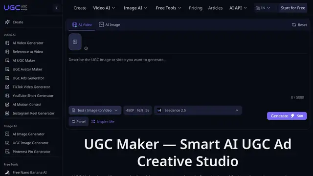 UGC Maker AI: Product marketing, fashion & 3D